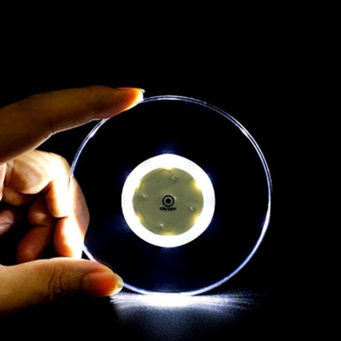 Dessous de verre à LED - YYV - Lot de 4 - Antidérapants - Imperméables - Multicolores