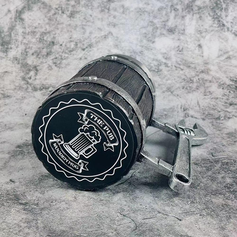 600 мл кружки для пива Viking Vintage Oak Barrel с подкладкой из нержавеющей стали, кофейные чашки, чайные кружки, кружки большой емкости для паба, бара, вечеринки, подарка