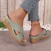 Summer Cross Strap Wedge Slippers for Women Comfortable Thick Sole Casual Sandals Woman Non Slip Platform Flip Flops Female 43
