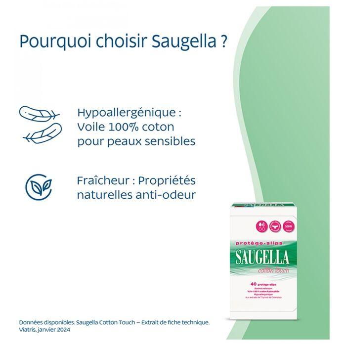 Saugella Cotton Touch 40 Protège-Slips Lot de 2 x 40 Unités