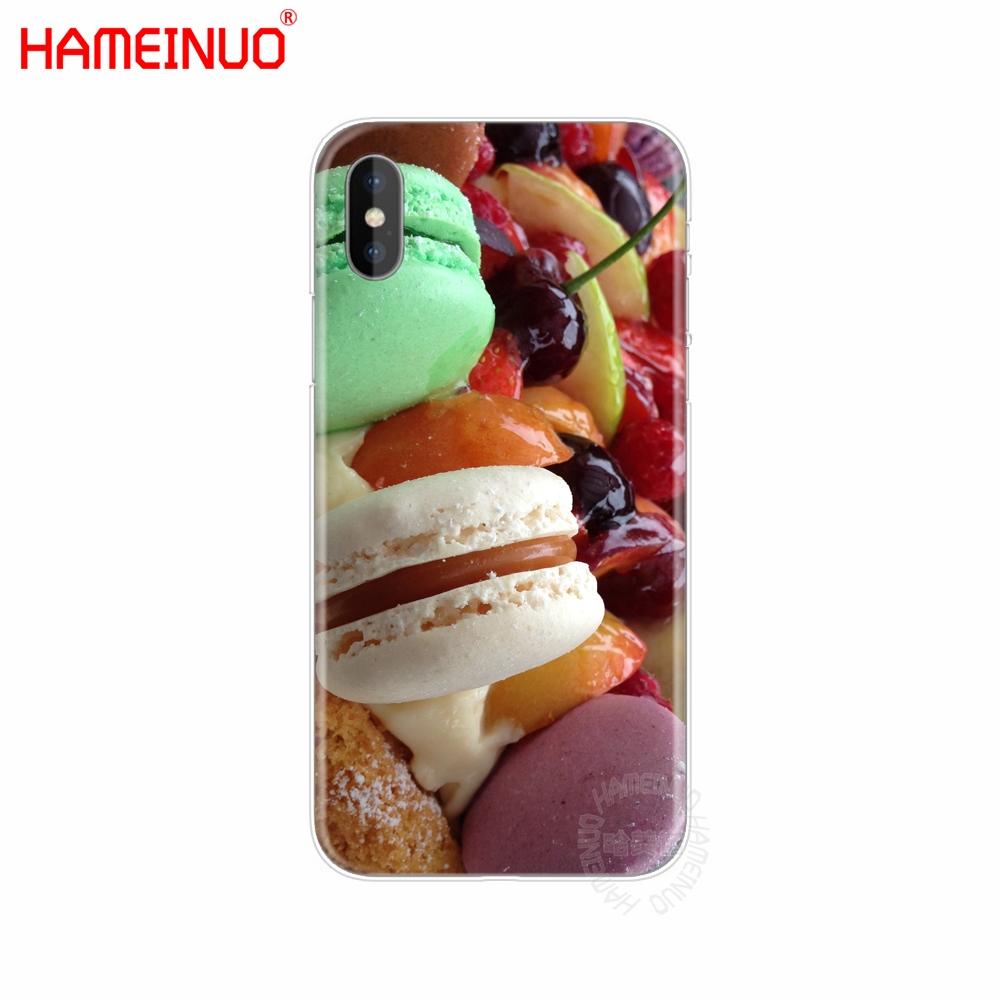 HAMEINUO Food for Macarons Biscuits Cell Phone Cover Case for Iphone X 8 7 6 4 4s 5 5s SE 5c 6s Plus