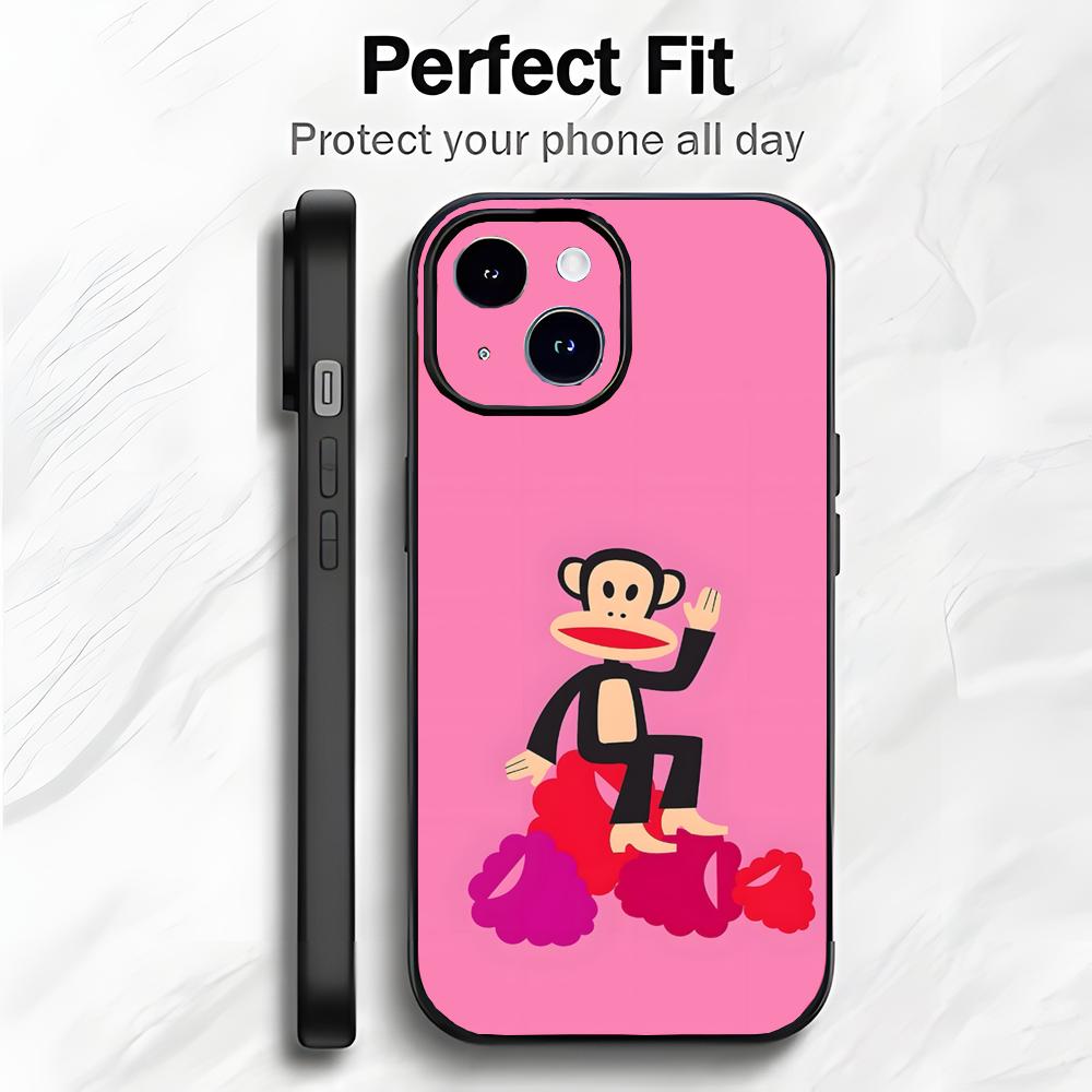 Милый Веселый Американский Бренд P-Paul Frank Чехол для Телефона Чехол для Телефона Мягкая Упаковка Легкий Для iPhone17 16 15 14 13 ProMax