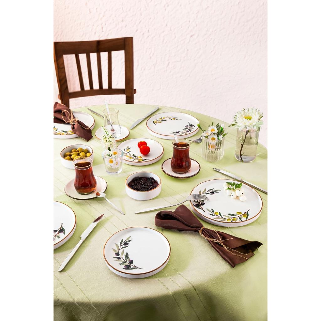 Lux Ceramic Azalea 14 Piece Round Breakfast Set For 6 Persons