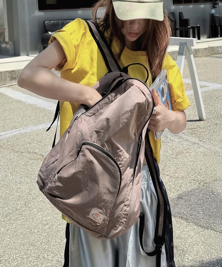 Dickies Nylon Pocket Packable Backpack Pink