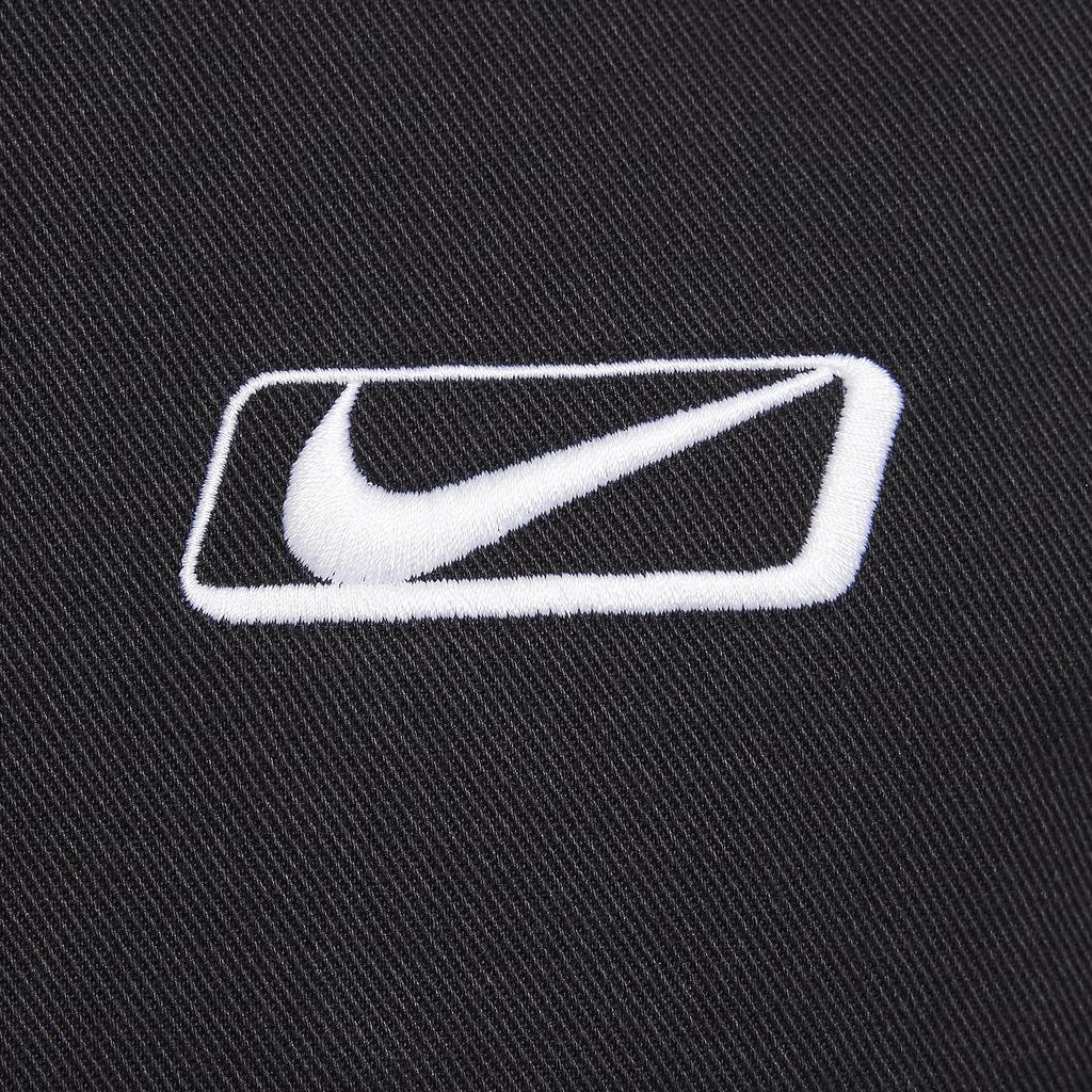 Nike Воротник-поло с принтом логотипа, свободная рабочая куртка с длинным рукавом, мужские куртки, черный цвет HQ2953-010