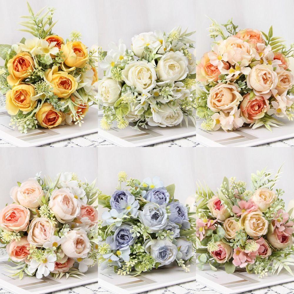 Colorful Imitation Flowers 30cm Fake Flowers Fashion Wedding Bouquet  Garden Decorations
