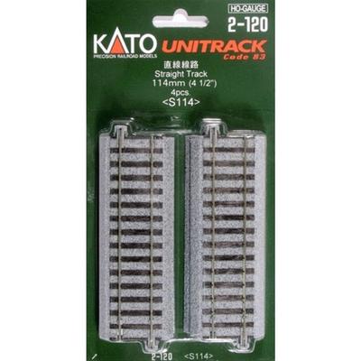 KATO HO Gauge Straight Track 114mm 4-pack 2-120