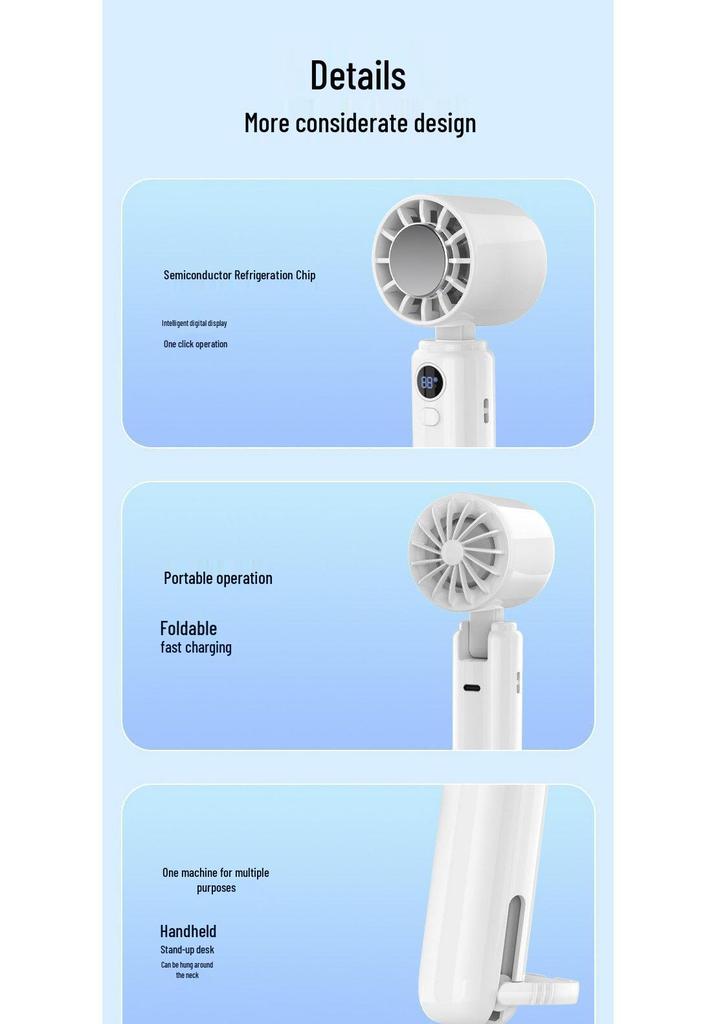 High-Speed Portable Handheld Cooling Fan with Long Battery Life