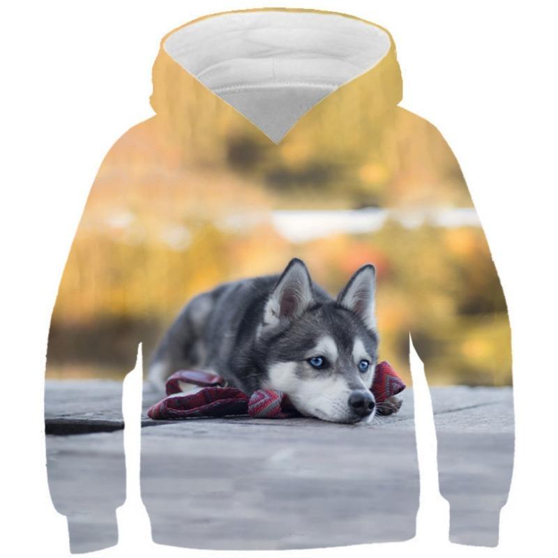 Осенние толстовки с 3D-принтом в виде животных, модные повседневные спортивные толстовки с длинным рукавом для детей и мальчиков