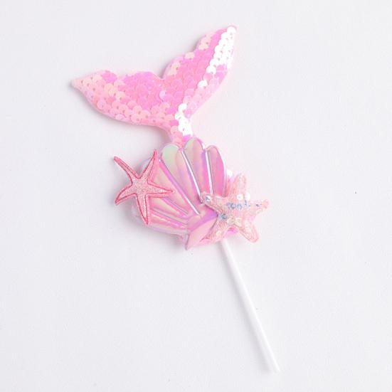 Топпер для кекса Изысканный красивый легкий топпер для торта Хвост русалки Топпер для кекса День рождения Десертная вставка Топпер для кекса