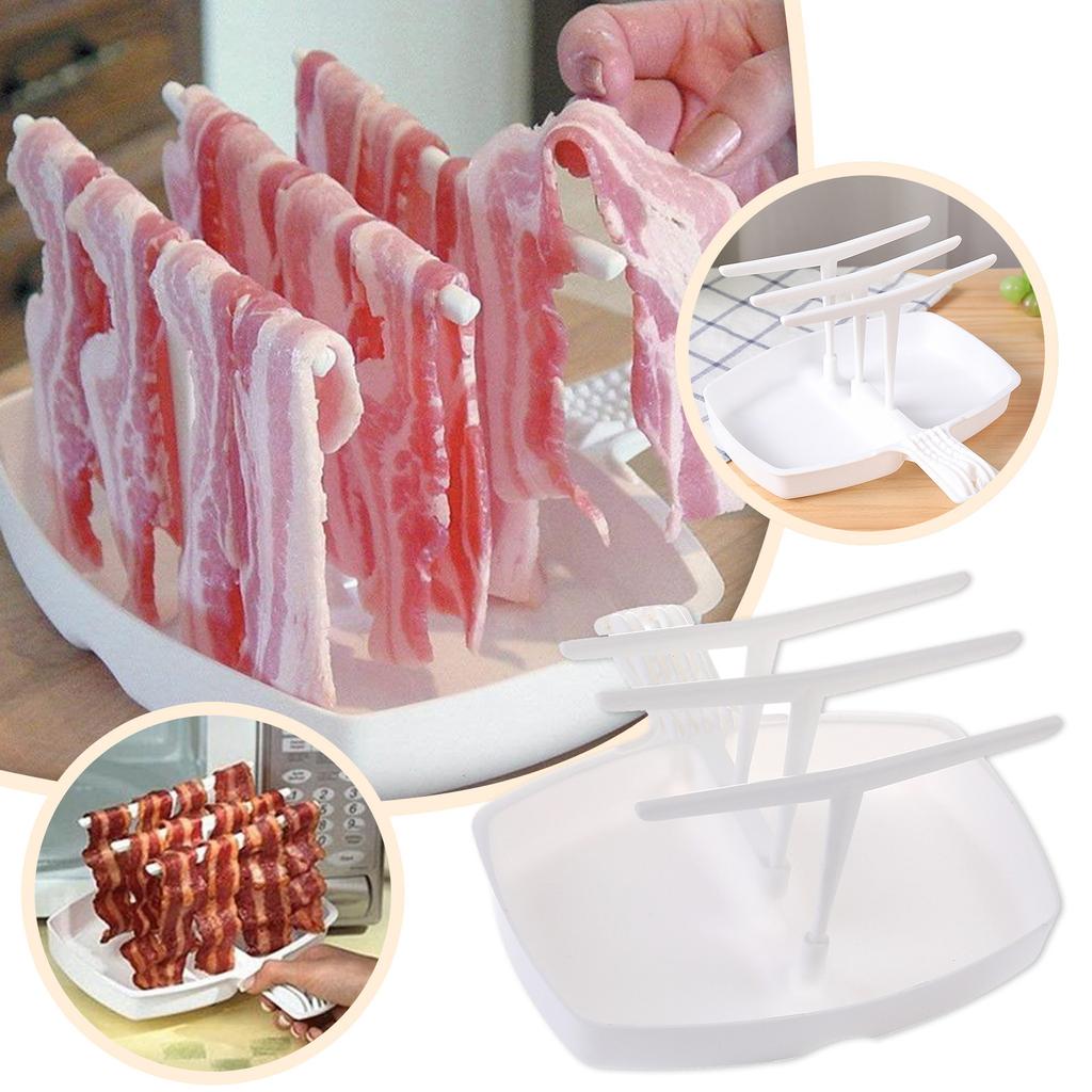 Microwave Bacons Cooker Tray Rack Bacons Cooking Tool For Crisp Breakfast Meal