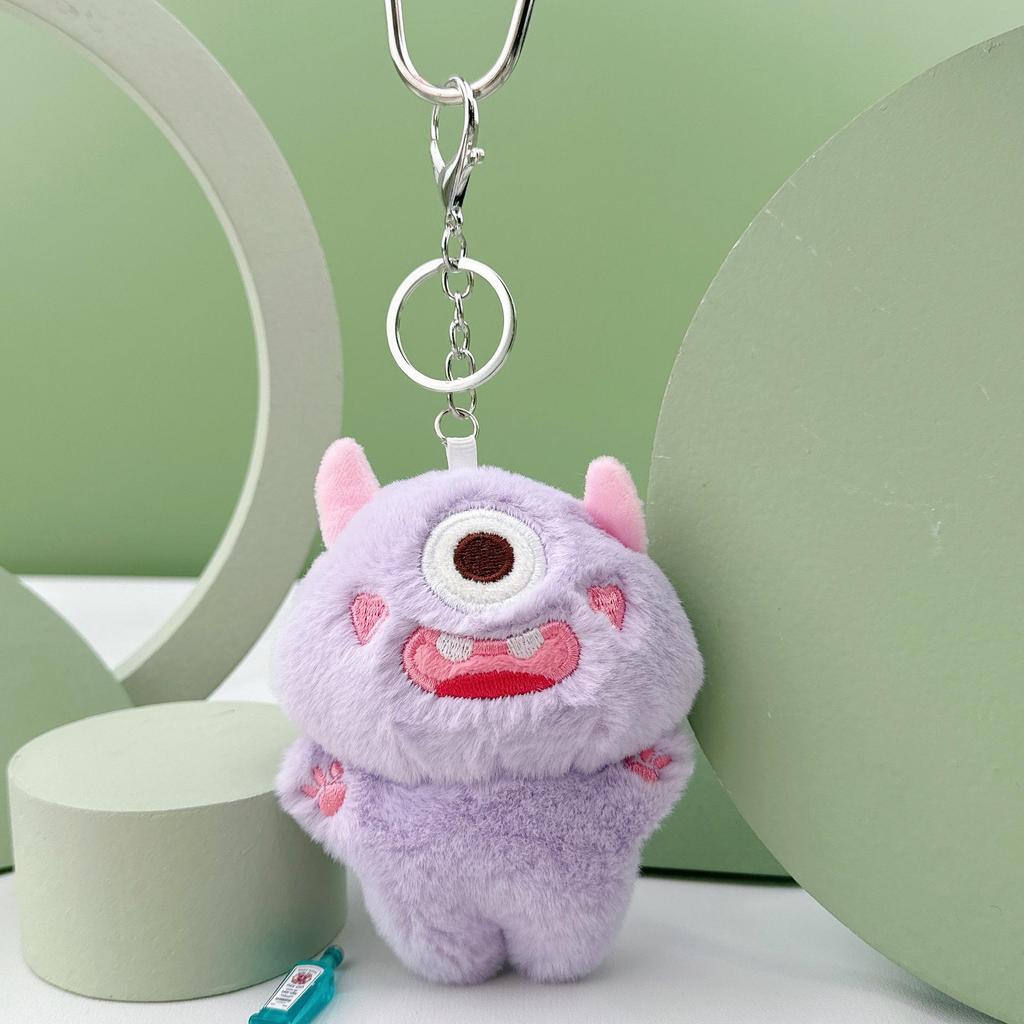 Cute Cartoon One-Eyed Monster Plush Keychain and Backpack Decoration