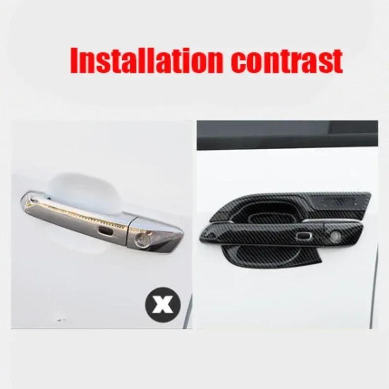 LHD RHD For Isuzu MU-X MU X 2024 ABS carbonfiber Side Door Handle Cover Trim Door Bowl Sticker Protector Accessories