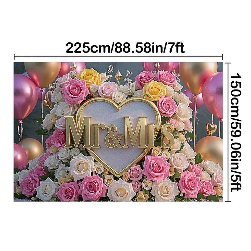 1 шт. Фон с цветочным узором в форме сердца, розовая и золотая тематика, для фотобудок, юбилеев, свадеб и праздничных украшений, в помещении и на открытом воздухе