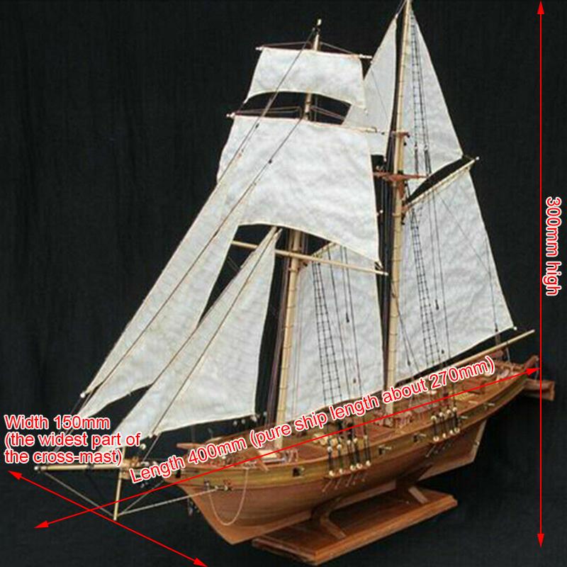 Новый··1:100 Деревянная парусная лодка "Halcon" Модель DIY Набор для сборки корабля Украшение Подарок