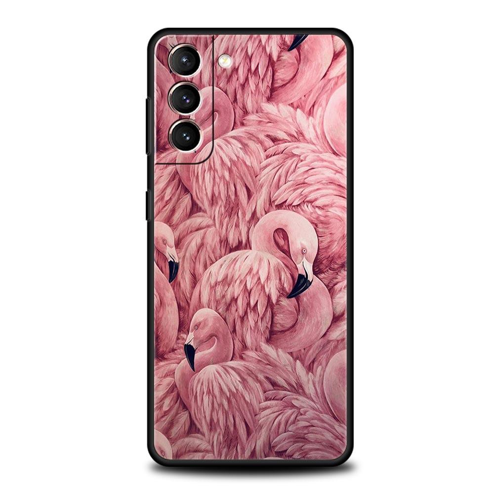 Розовый, красный чехол с фламинго для телефона Samsung Galaxy S24 S23 S22 5G S20 Ultra S21 FE S10 S9 Plus S10E S8 Lite 20, мягкий силиконовый чехол