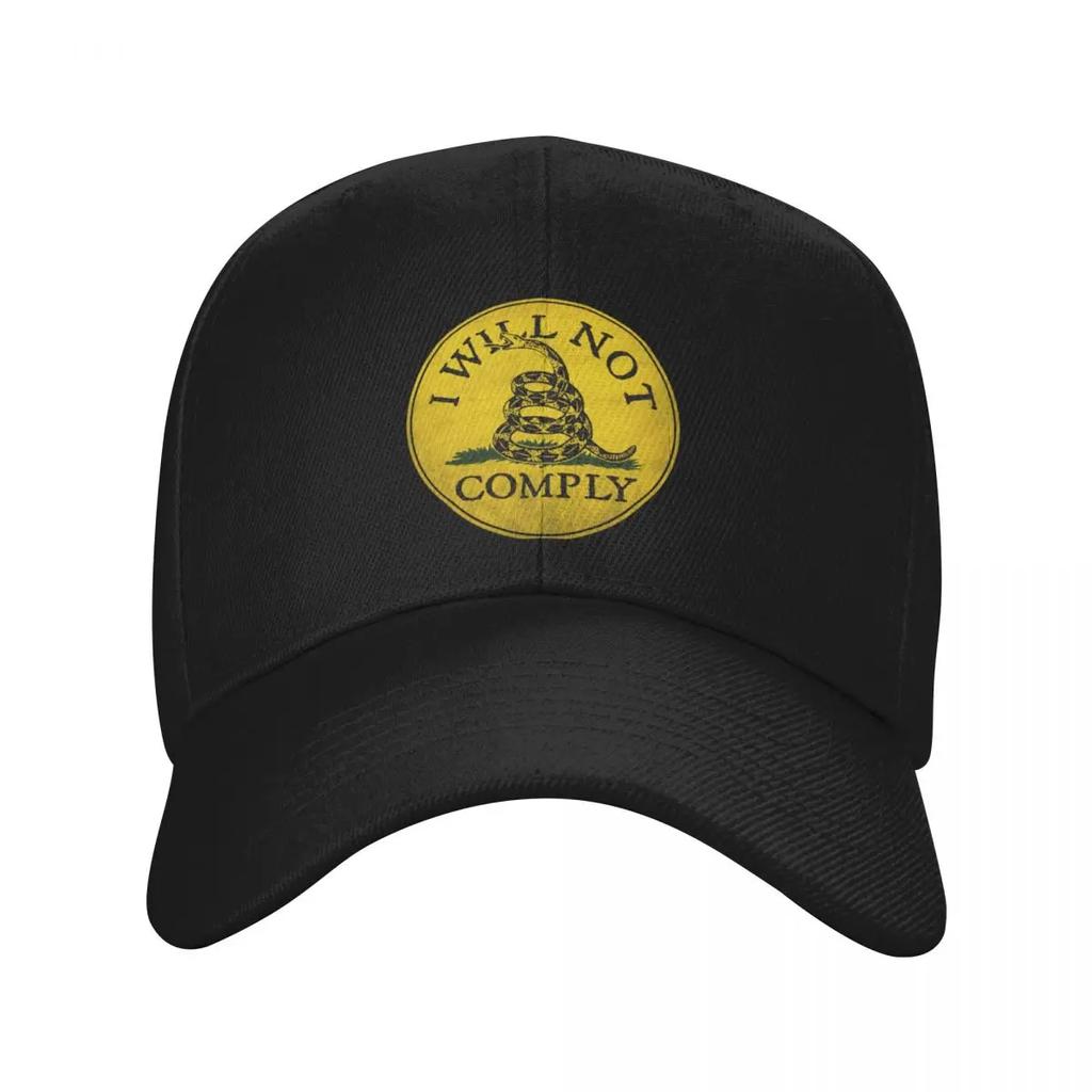 I Will Not Comply With Dont Tread on Me Rattlesnake Baseball Cap Trucker Hat sun hat Hat Unisex For The Sun For Unisex Womens