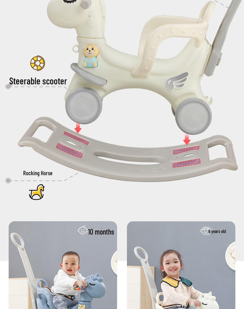 Детская деревянная качалка и прогулочная коляска 2-в-1 - Идеальный подарок на день рождения для годовалых детей