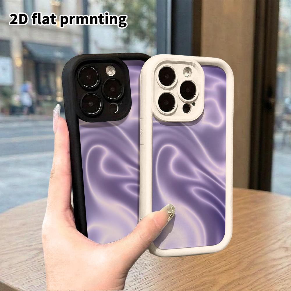 Phone case: 2D flat design suitable for iPhone 18 17 16 15 14 13 Pro step protection case, purple neon tones, Christmas and Halloween gift