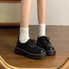 Британский стиль Мартин маленькие кожаные туфли женские 2025 осень и зима новые ретро универсальные колледж шнуровка толстый каблук платформа одинарные туфли