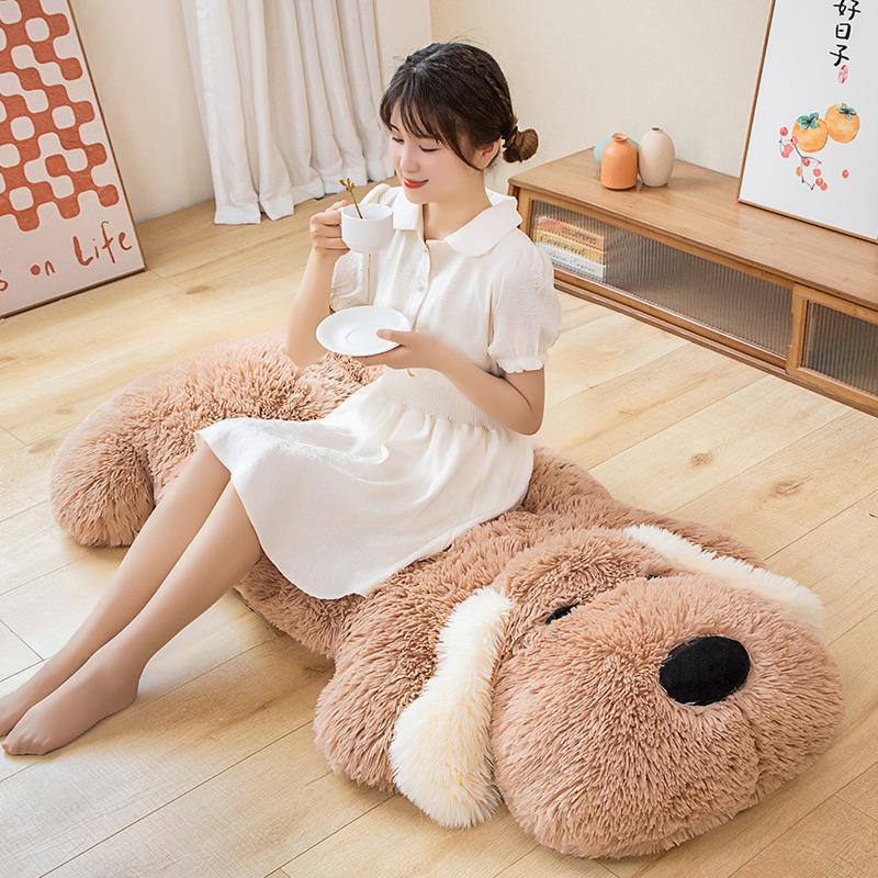 60/100cm Giant Plush Dog Lying Toys Stuffed Soft Dog Plush Pillow Cartoon Animal Floor Seat Pillows Cushions Gifts Home Decorr