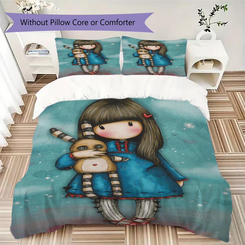 Santoro Pattern Bedding uilt Set uilt Cover Pillowcase Home Decoration Birthday Gift (1 * duvet cover + 2 * pillowcase without core)141