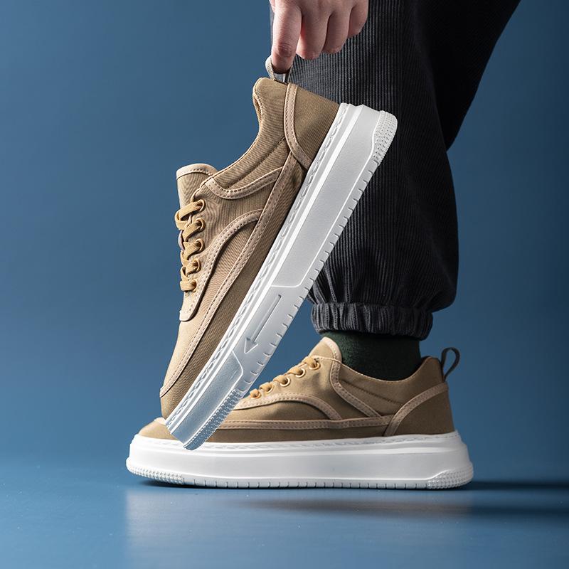 Модные тканевые туфли мужские весенне-летние мужские туфли-лоферы на одной педали, японские повседневные туфли на платформе, легкие мягкие кеды, мужские парусиновые туфли