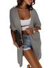 Dolman Half Sleeve Pocketed Long Cardigan