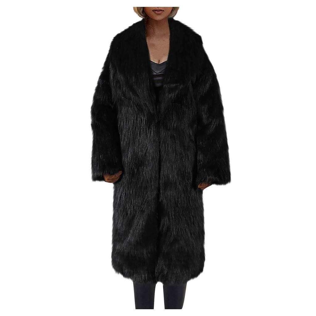 Модное повседневное длинное женское плюшевое однотонное пальто, женское термопальто, кардиган