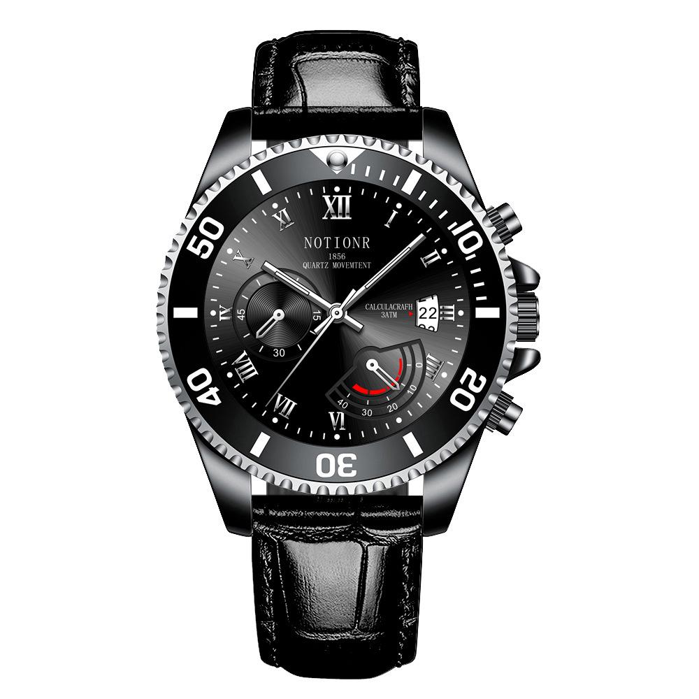 Мужские модные часы Классические кварцевые часы Модные деловые часы Спортивные мужские часы Кожаный ремешок