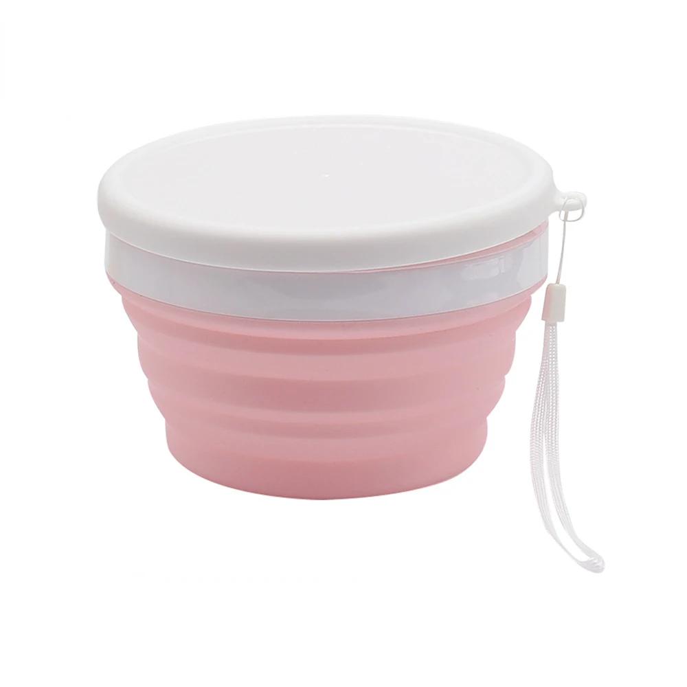 Многофункциональная силиконовая складная миска для лапши быстрого приготовления, коробка для путешествий на открытом воздухе, деформируемая коробка для бытовых кухонных принадлежностей с крышкой