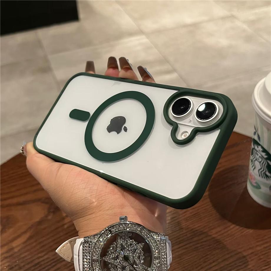 Роскошный прозрачный чехол Magsafe для iPhone 11 12 13 14 15 16 Pro Max Mini Plus с магнитной беспроводной зарядкой, бампер, чехлы