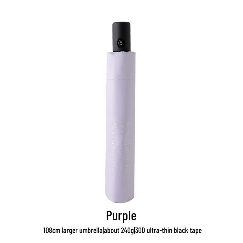 Сверхлегкий автоматический зонт длиной 108 см — двойного назначения, черный клей, защита от УФ-излучения, UPF50+, для солнца и дождя, компактный дизайн.