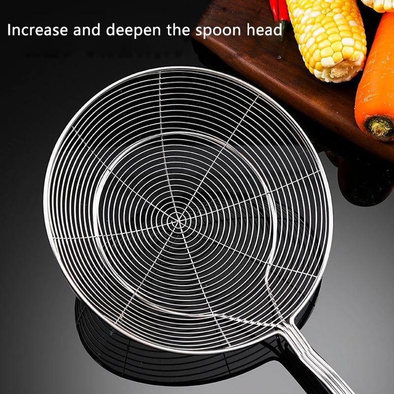 Skimmer Slotted Spoon Stainless Steel Heat-Resistant Handle Fryer Basket Skimming Ladle Cooking Skimmers Round Frying Colander