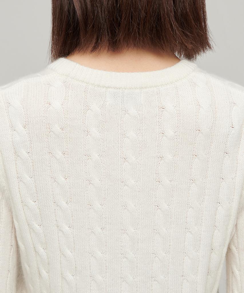MUSINSA STANDARD WOMAN Women'S Angora Blend Cable Crew Neck Knit [Ivory]