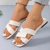 New Fashion Slippers Women's Summer Outer Wear Square Head Versatile Large Size One Word with Sandals