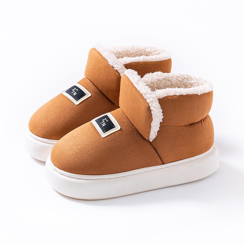 Winter Slippers Indoor Thickened New Simple Home Thick Bottom Home Couple Non-slip Warm Plush Cotton Shoes
