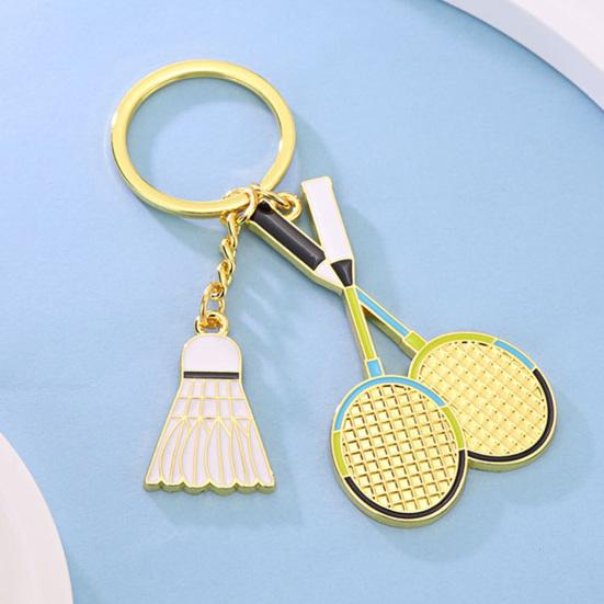 Keychain Pendant Lightweight Metal Sports Keychain Badminton Table Tennis Squash Racket Charm Key Holder