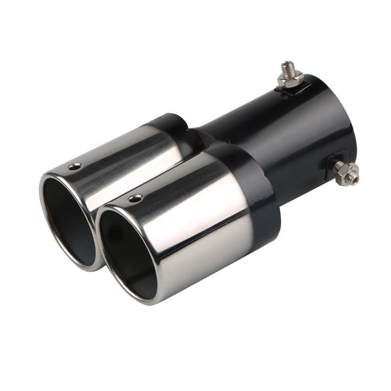 Universal double exhaust tips colorful Muffler exhaust stainless Dual tail pipe muffler round carbon fiber exhaust tips car deco