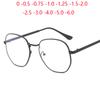 Мощность 0 -0.5 -0.75 До -6.0 Металлические Многоугольные Однолинзовые Очки для Близорукости С Диоптриями Женские Мужские Винтажные Студенческие Рецептурные Очки