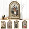 1PC Vintage Easter Decor Retro Home Decoration Wooden Bunny Oil Painting Rabbit Inn Art Print