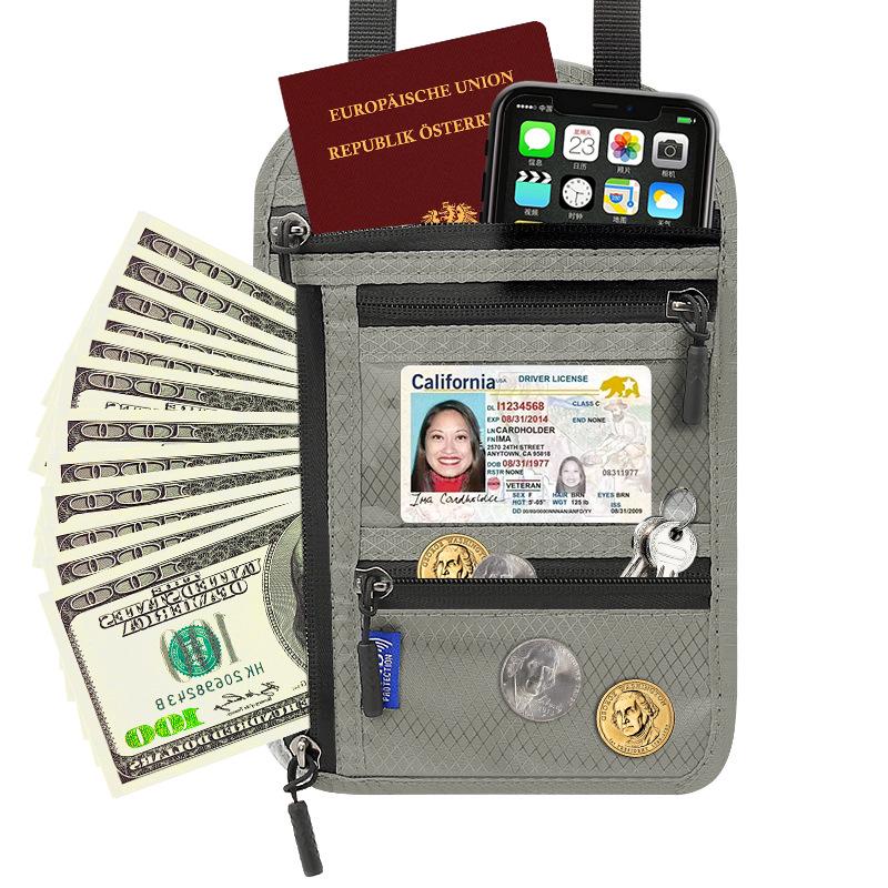Многофункциональная RFID-сумка на шею и плечо для паспорта с защитой документов