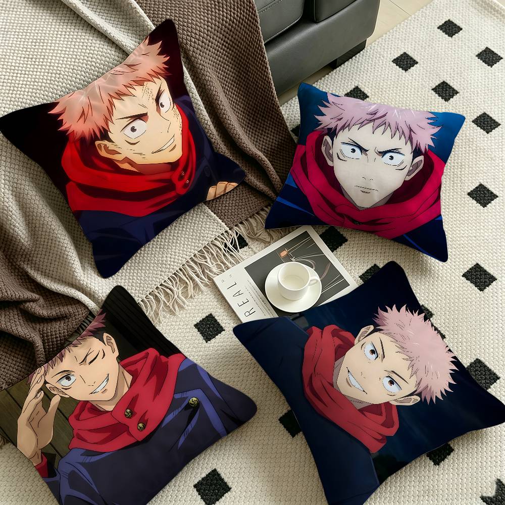 Anime Character Yuji Itadori Pillow Gifts Home Office Furnishings Bedroom Sofa Car Cushion Cover case xcm