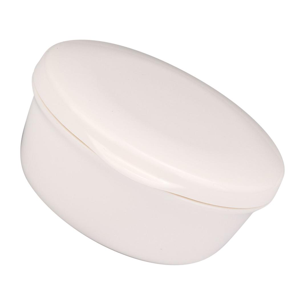 Compact Round Shape Soap Box Case Dish Container Holder with Draining Plate Cover for Travel
