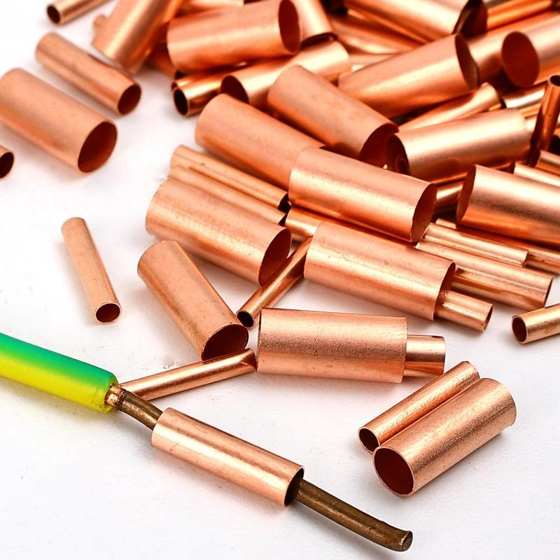 Copper Connecting Pipe Crimp Cold Pressed Cable Ferrule Splice Kits Terminal Cable Lug Wire Joint Copper Tube Connector Sleeves