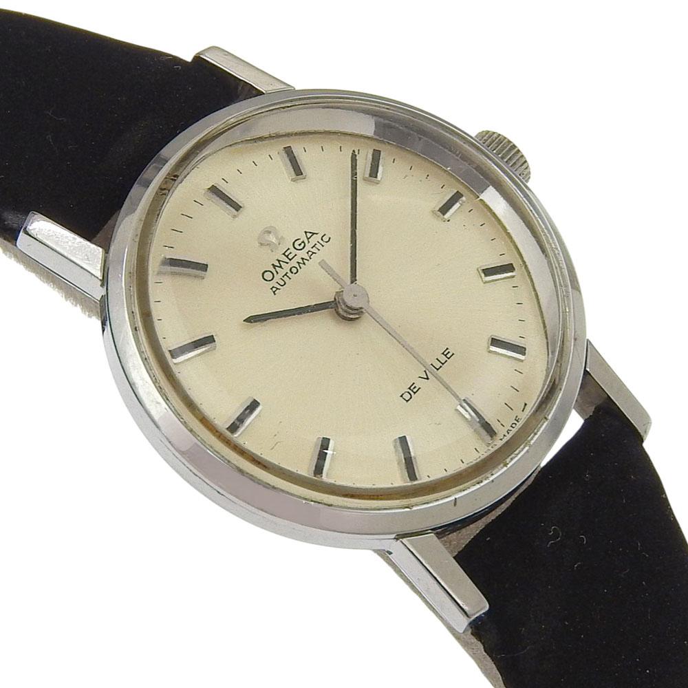 Omega Часы De Ville 565.005 De Ville Серебряный СеребристыйЦиферблат Нержавеющая сталь/кожа Механические Автоматические Аналоговый дисплей Женские Б/у