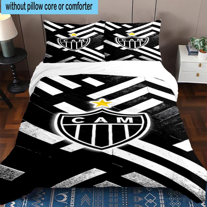 3pcs Clube Atlético Mineiro With Shield Bedding Set Duvet Cover Closure Includes 1 Duvet Cover & 2 Pillowcases Bedding Sets Home Decor Gifts