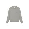 Essentials SS21 Long Sleeve French Terry Polo Unisex Tops Dark-Heather-Oatmeal FOG-SS21-616