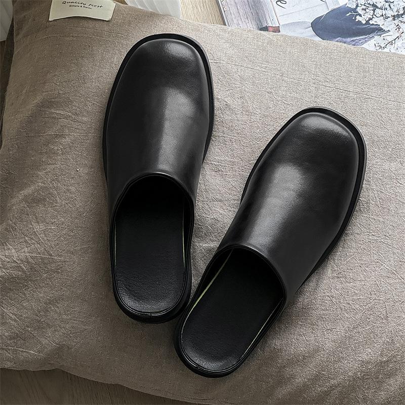 Boken Shoes Men's Big Head Muller Baotou Half Slippers One Pedal-T