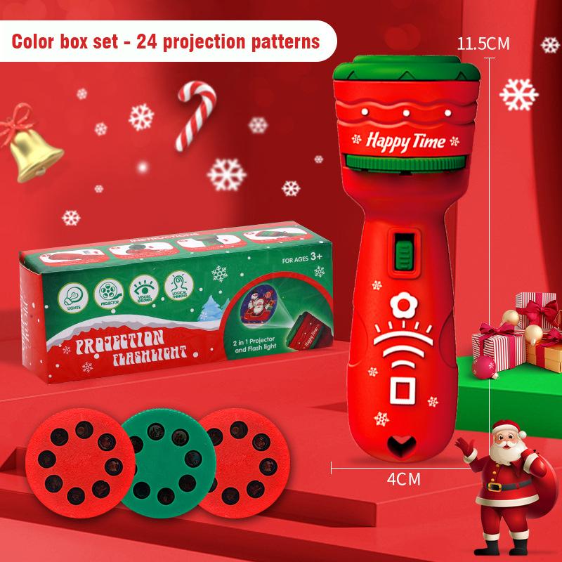 Non-Toxic Children'S Christmas Projector Flashlight Cognitive Lighting Cartoon Pattern Fun Picture Projector Early Education Toys For Kids